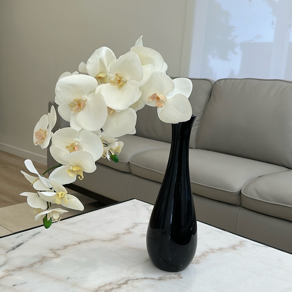 Black ceramic vase